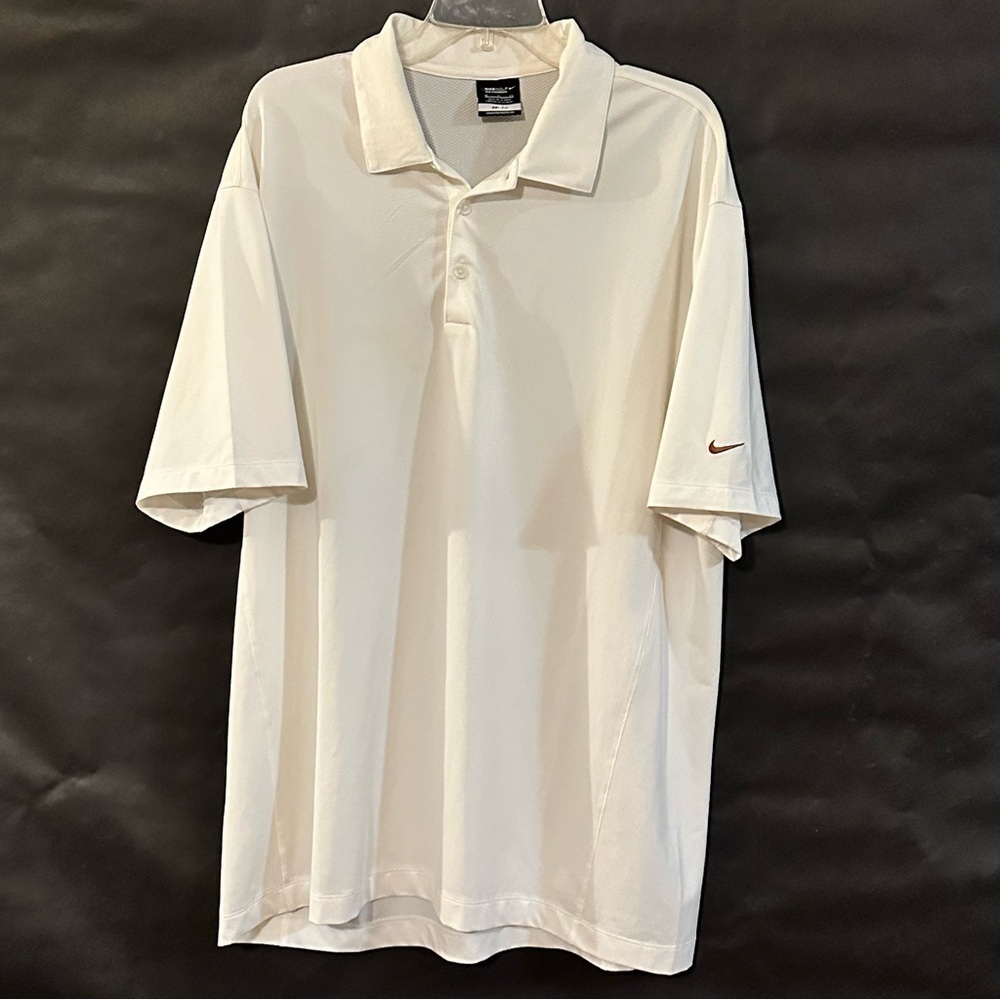 Nike Men's Golf Golfer White Polo Button Up Dress Shirt XL